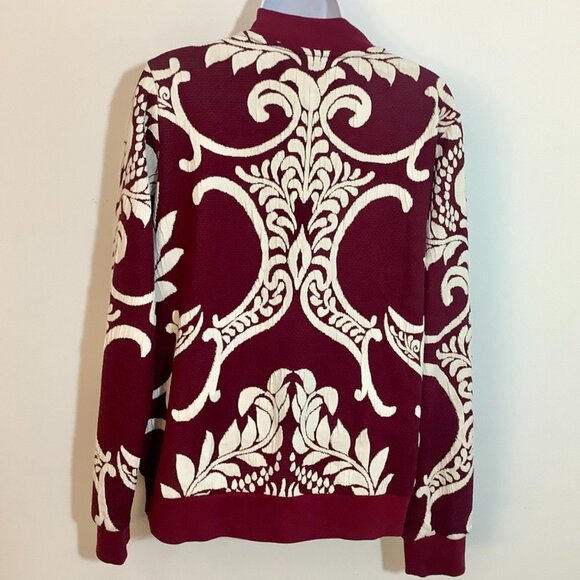 ** Blazer / Jacket Attitudes by Renee Small Wine color / White Zipper Closure - Picture 5 of 8